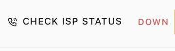 Checking the ISP status during an internet outage in the ServiceDesk Simulator